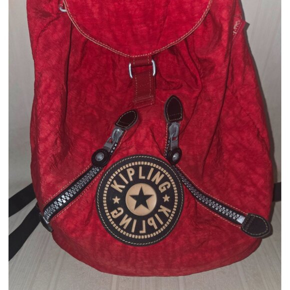 KIPLING Red Backpack with Drawstring NO MONKEY - Picture 2 of 10